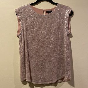 JCrew Light Pink Sequin Top